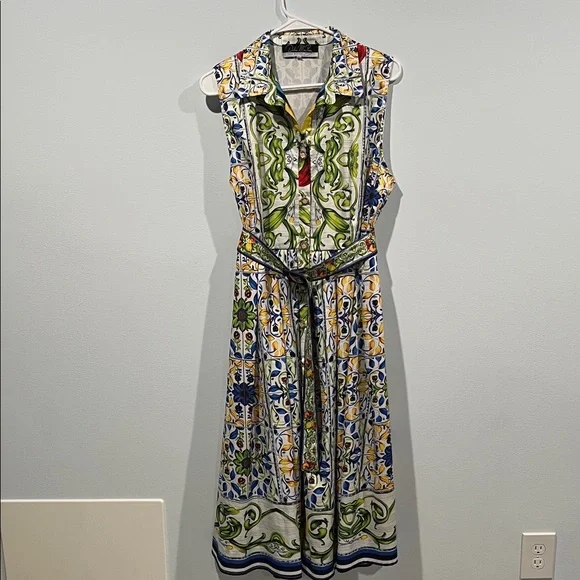 🌟 Dalia McPhee Vibrant Tile Print Maxi Dress – Size Large – Like New 🌟 - Picture 3 of 15